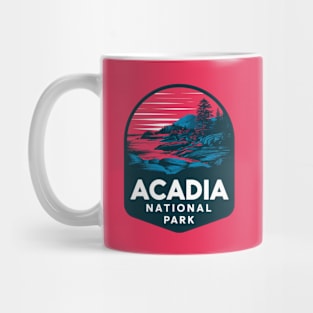 Red Sky Above Acadia National Park Emblem Mug